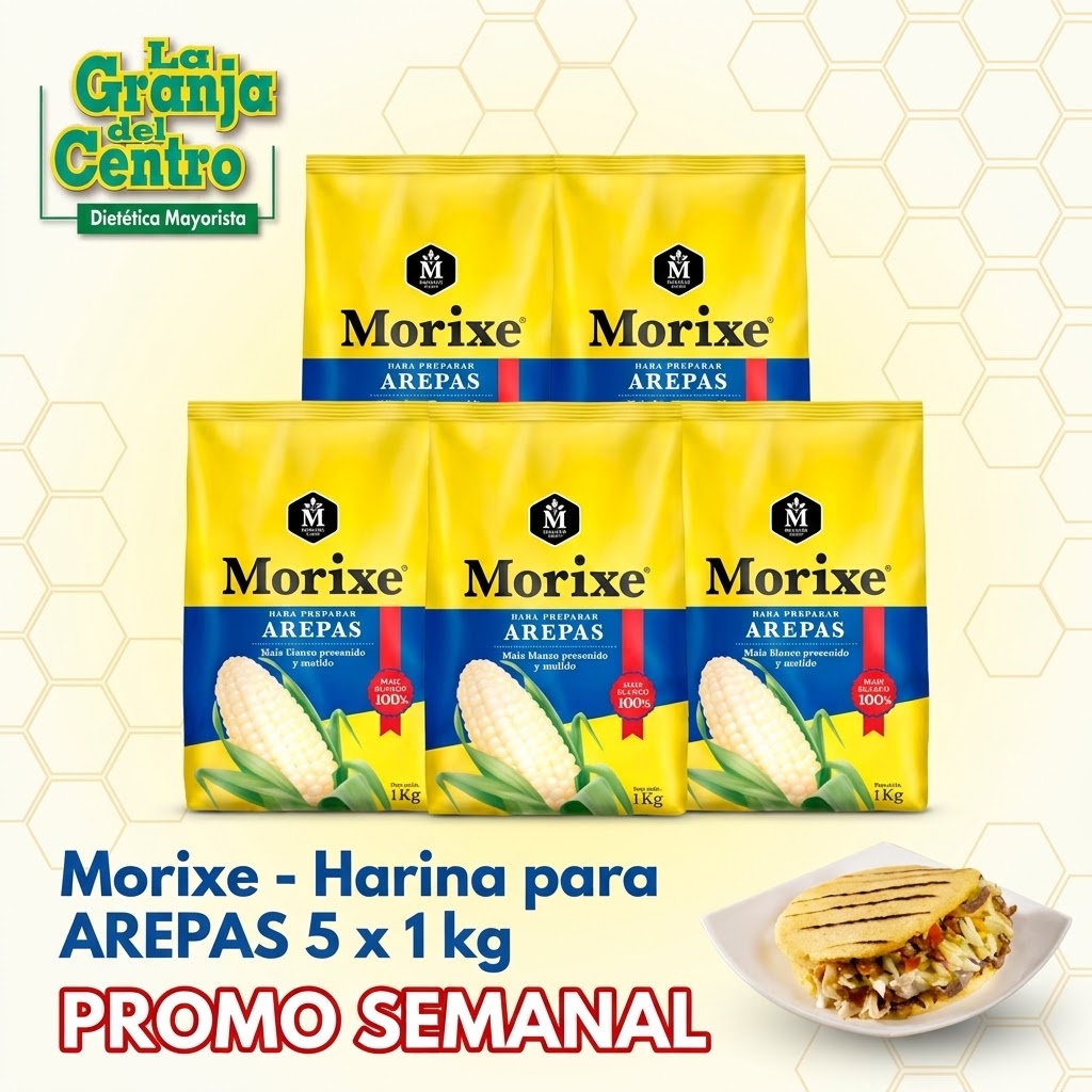 Ofertas y Promociones Morixe - Harina para Arepas 5 x 1 kg  PROMO SEMANAL